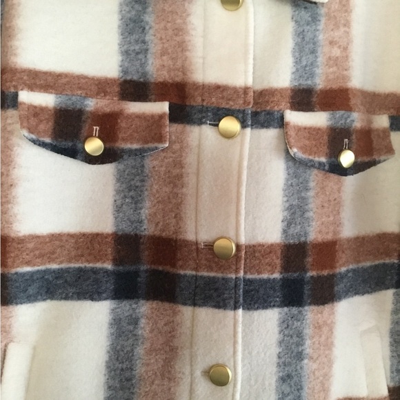 JOIE Plaid Shacket, Large, Oversized - Picture 2 of 4